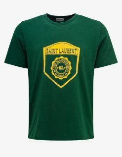 Saint Laurent Green Graphic Print T-Shirt