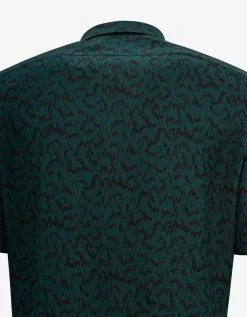 Saint Laurent Green Printed Silk Shirt Clothing