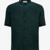 Saint Laurent Green Printed Silk Shirt Clothing