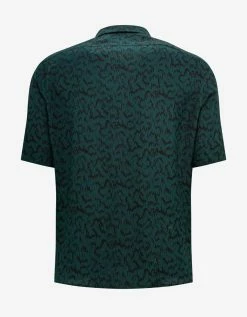 Saint Laurent Green Printed Silk Shirt Clothing