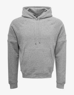 Saint Laurent Clothing Grey Logo Embroidery Hoodie