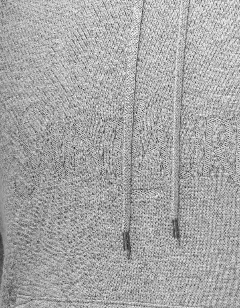 Wholesale 🤩 Saint Laurent Clothing Grey Logo Embroidery Hoodie 👍 6 Saint Laurent Clothing Grey Logo Embroidery Hoodie