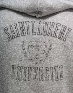 Grey Saint Laurent Universite Print Hoodie Clothing