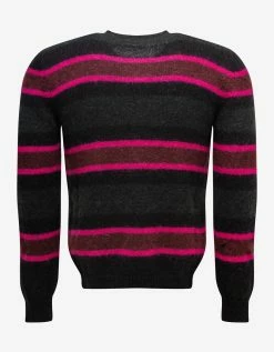 Saint Laurent Clothing Grey Stripe Mohair Sweater