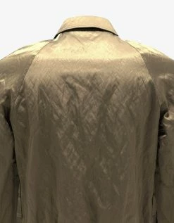 Saint Laurent Khaki Metallic Satin Teddy Jacket