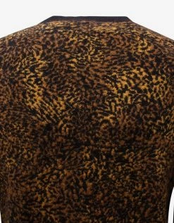 Saint Laurent Leopard Print Wool-Blend Sweater Clothing