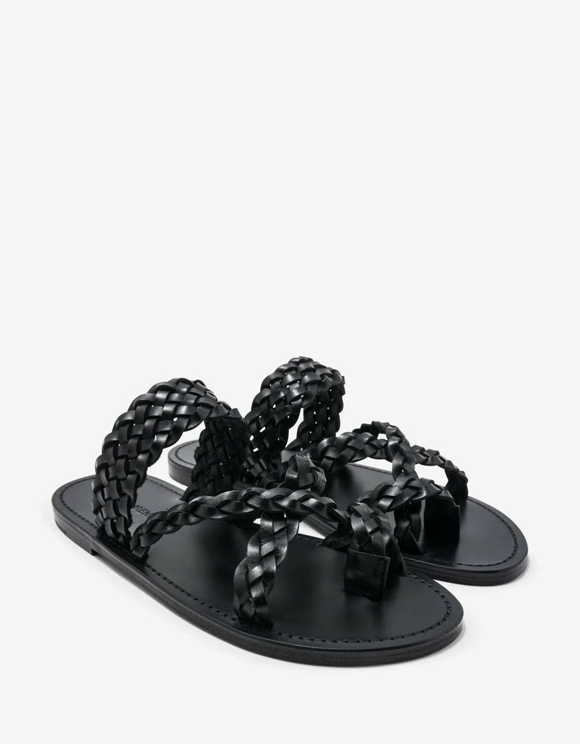 Budget ๐ Saint Laurent Neil Black Braided Leather ๐ฉด Sandals ๐ 3 Saint Laurent Neil Black Braided Leather Sandals