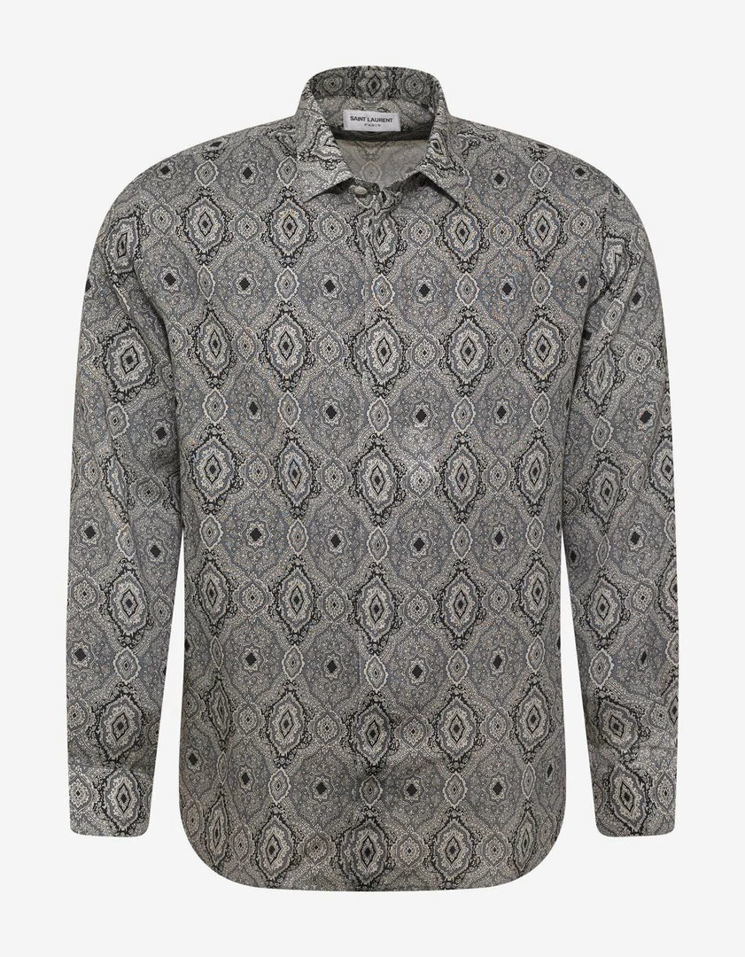 Discount π Saint Laurent Clothing Paisley Print Wool π Shirt π 3 Saint Laurent Clothing Paisley Print Wool Shirt