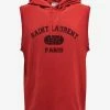 Saint Laurent Red Sleeveless Hoodie