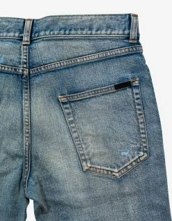 Saint Laurent Santa Monica Blue Distressed Skinny Jeans