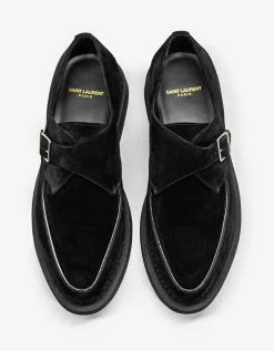 New ๐ Saint Laurent Teddy 10 Black Suede Monk Strap ๐ Shoes ๐ 12 Saint Laurent Teddy 10 Black Suede Monk Strap Shoes
