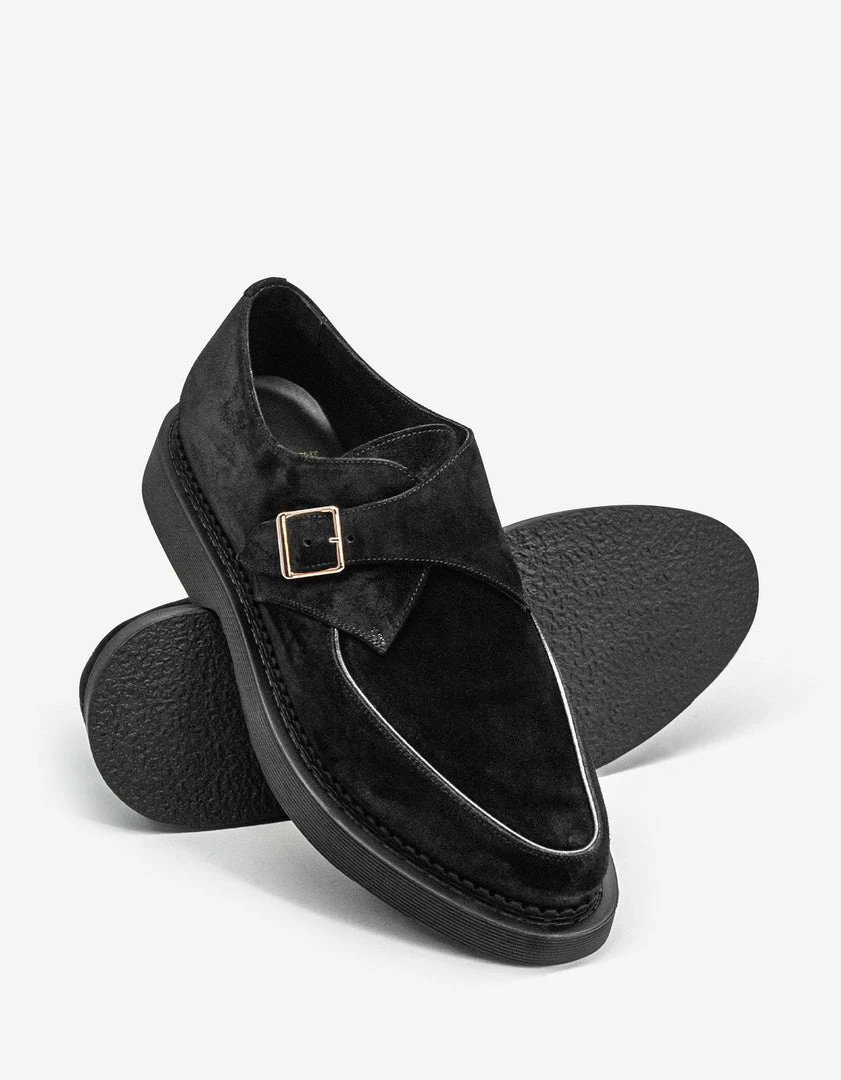 New ๐ Saint Laurent Teddy 10 Black Suede Monk Strap ๐ Shoes ๐ 8 Saint Laurent Teddy 10 Black Suede Monk Strap Shoes