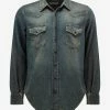 Saint Laurent Shirts Vintage Blue Western Denim Shirt