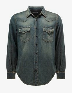 Saint Laurent Shirts Vintage Blue Western Denim Shirt