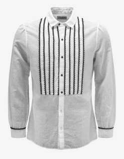 Saint Laurent Clothing White Bib Shirt
