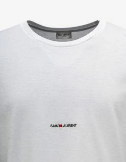 Saint Laurent White Rive Gauche Logo T-Shirt