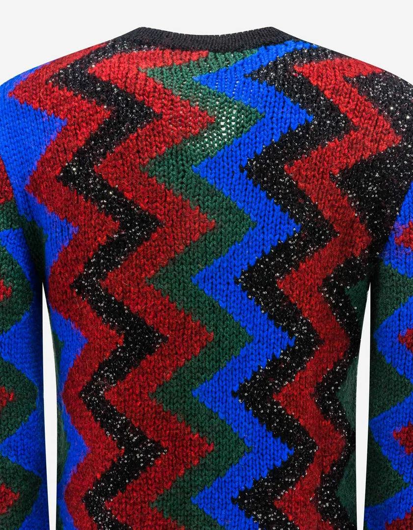 Deals π Saint Laurent Zigzag Graphic Wool-Blend Sweater π 6 Saint Laurent Zigzag Graphic Wool-Blend Sweater