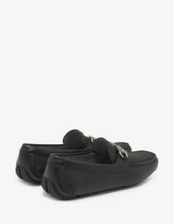 Salvatore Ferragamo Footwear Black Parigi Basket Weave Driving Shoes