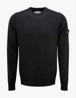 Stone Island Black Compass Badge Wool Sweater