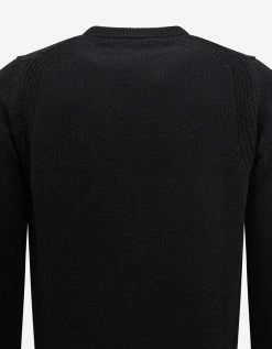 Stone Island Black Compass Badge Wool Sweater