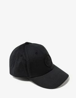 Stone Island Black Compass Logo Baseball Cap Accessories