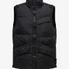 Stone Island Black Garment Dyed Crinkle Reps R-NY Down Gilet Clothing