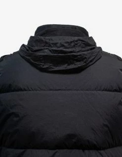 Stone Island Black Garment Dyed Crinkle Reps R-NY Down Gilet Clothing