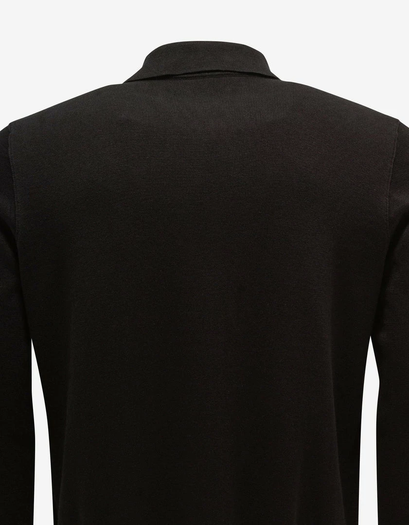 Promo π Stone Island Black Logo Knitted Long Sleeve Polo β 6 Stone Island Black Logo Knitted Long Sleeve Polo