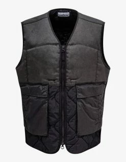 Stone Island Black Modified Panama 6/3 Ht Nylon Gilet Clothing
