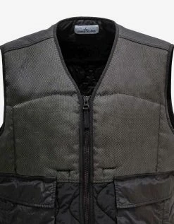 Stone Island Black Modified Panama 6/3 Ht Nylon Gilet Clothing