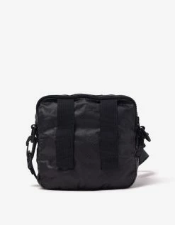 Stone Island Accessories Black Mussola Gommata Canvas Pouch Bag