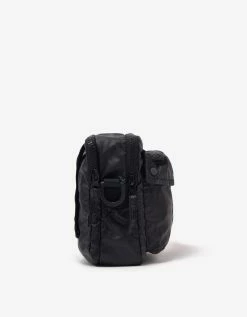 Stone Island Accessories Black Mussola Gommata Canvas Pouch Bag