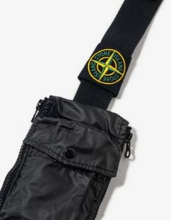 Promo โญ Stone Island Accessories Black Mussola Gommata Canvas Shoulder Pouch Bag ๐ 8 Stone Island Accessories Black Mussola Gommata Canvas Shoulder Pouch Bag