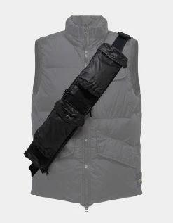 Stone Island Accessories Black Mussola Gommata Canvas Shoulder Pouch Bag