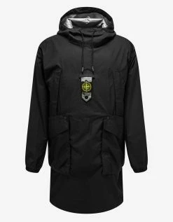 Stone Island Black Ripstop Gore-Tex Down-TC Packable Parka Clothing