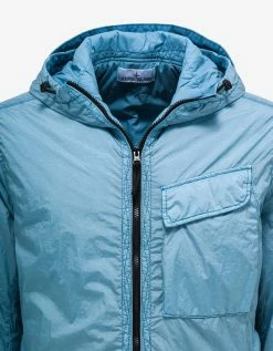 Stone Island Blue Garment Dyed Crinkle Reps R-NY Jacket Clothing