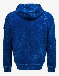 Stone Island Blue Off-Dye Compass Badge Hoodie