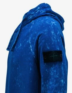 Stone Island Blue Off-Dye Compass Badge Hoodie