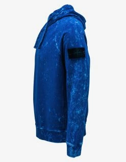 Stone Island Blue Off-Dye Compass Badge Hoodie