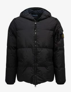 Stone Island Crinkle Reps R-NY Black Down Jacket Clothing