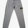 Stone Island Dust Grey Compass Logo Sweat Pants Clothing