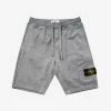 Stone Island Clothing Dust Grey Compass Logo Sweat Shorts