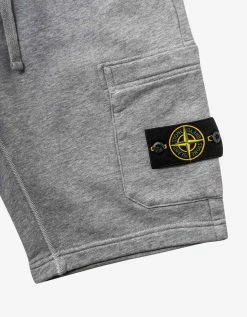 Brand new ❤️ Stone Island Clothing Dust Grey Compass Logo Sweat Shorts ✔️ 9 Stone Island Clothing Dust Grey Compass Logo Sweat Shorts