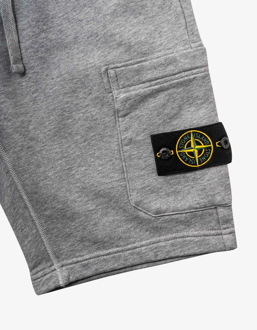 Brand new ❤️ Stone Island Clothing Dust Grey Compass Logo Sweat Shorts ✔️ 6 Stone Island Clothing Dust Grey Compass Logo Sweat Shorts