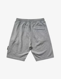 Stone Island Clothing Dust Grey Compass Logo Sweat Shorts