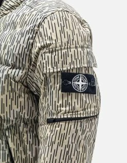 Stone Island Clothing Ecru Naslan Light Watro Rain Camo Down Jacket