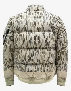 Stone Island Clothing Ecru Naslan Light Watro Rain Camo Down Jacket