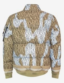 Stone Island Clothing Ecru Naslan Light Watro Rain Camo Down Jacket