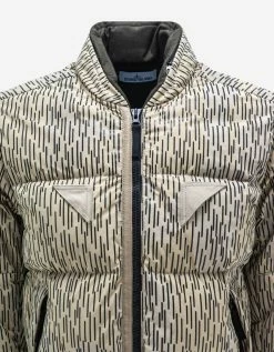 Stone Island Clothing Ecru Naslan Light Watro Rain Camo Down Jacket