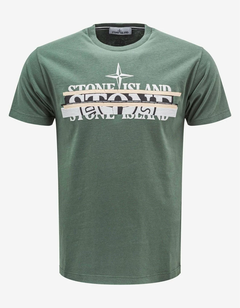 Buy 🎉 Stone Island Clothing Green Broken Logo T-Shirt ❤️ 3 Stone Island Clothing Green Broken Logo T-Shirt